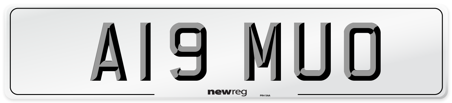 A19 MUO Number Plate from New Reg